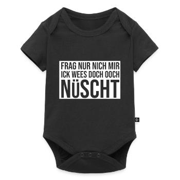 Berliner Dialekt ick wees nüscht Berlinerin slang - Baby Premium Kurzarmbody - Schwarz - Vorne