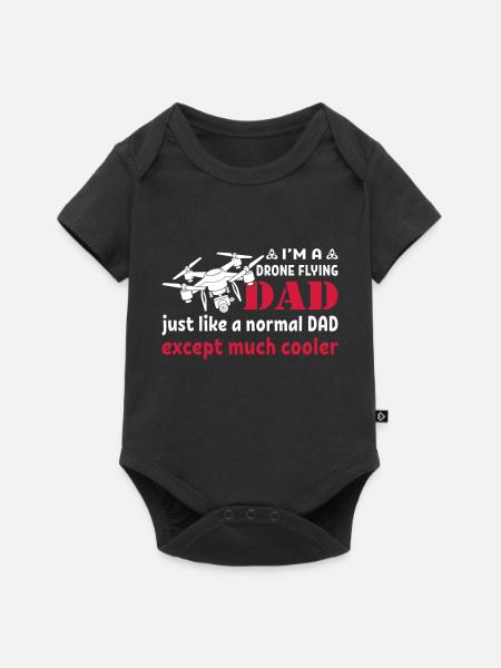 Drone Flying Dad - Baby Premium Kurzarmbody - Schwarz