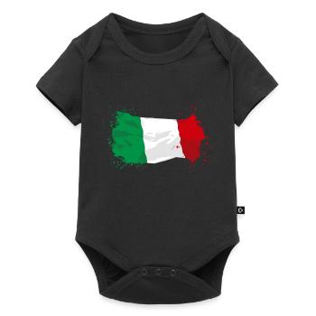 Italy Flag - Baby Premium Kurzarmbody - Schwarz - Vorne