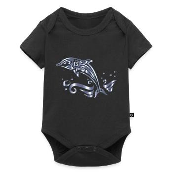Chromatic Tribal Dolphin 13 No Background - Body à manches courtes Premium Bébé - noir - Devant