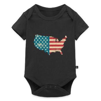 Amerika Vintage Flagge - United States - USA-Land - Baby Premium short-sleeve bodysuit - black - Front