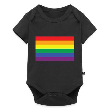 Regenbogen - Baby Premium Kurzarmbody - Schwarz - Vorne