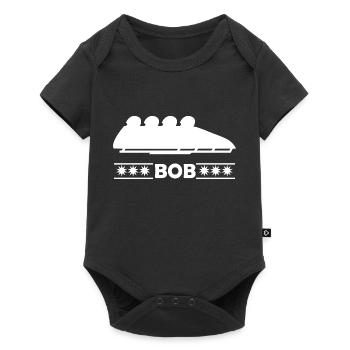 Bob Bobfahren 4er Bob Wintersport Geschenk - Baby Premium Kurzarmbody - Schwarz - Vorne