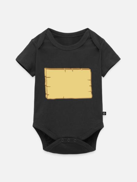 Holzschild Design Rahmen - Baby Premium Kurzarmbody - Schwarz
