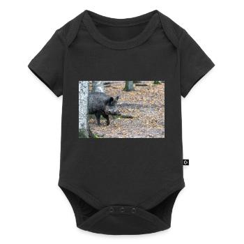 Wild boar (in German wild boar) Sus scrofa - Baby Premium short-sleeve bodysuit - black - Front