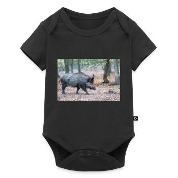 Wild boar (in German wild boar) Sus scrofa - Baby Premium short-sleeve bodysuit - black - Front