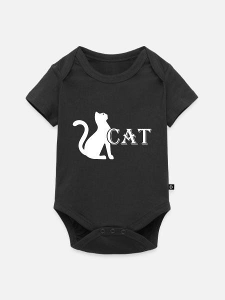 Katze Cat - Baby Premium Kurzarmbody - Schwarz