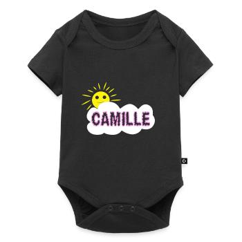 prenom fille cloud CAMILLE - Body à manches courtes Premium Bébé - noir - Devant