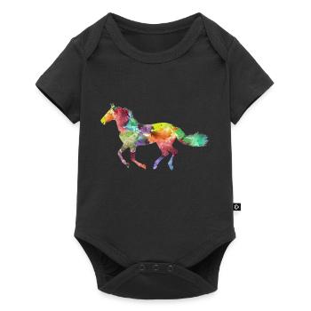 Pferd - Baby Premium Kurzarmbody - Schwarz - Vorne