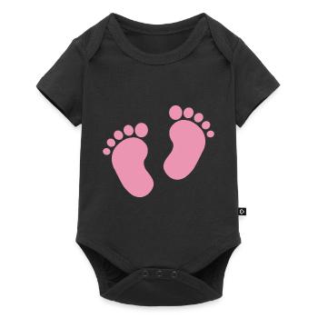 Bébé coeur bébé bébé pieds bébé doux cygne - Body à manches courtes Premium Bébé - noir - Devant