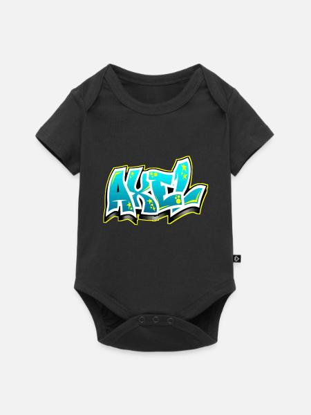 Graffiti Name Axel - Baby Premium short-sleeve bodysuit - black