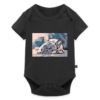 Cadeau de chien de bouledogue français frenchie - Body à manches courtes Premium Bébé - noir - Devant
