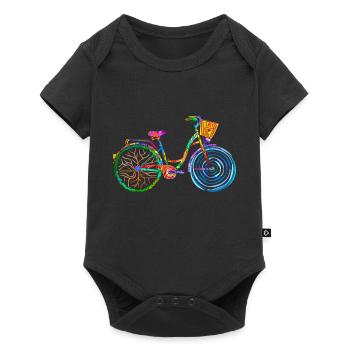 colorful bike, ladies bike, colors bike, ladies bike - Baby Premium short-sleeve bodysuit - black - Front