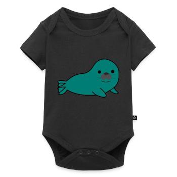 Robbe - Baby Premium Kurzarmbody - Schwarz - Vorne