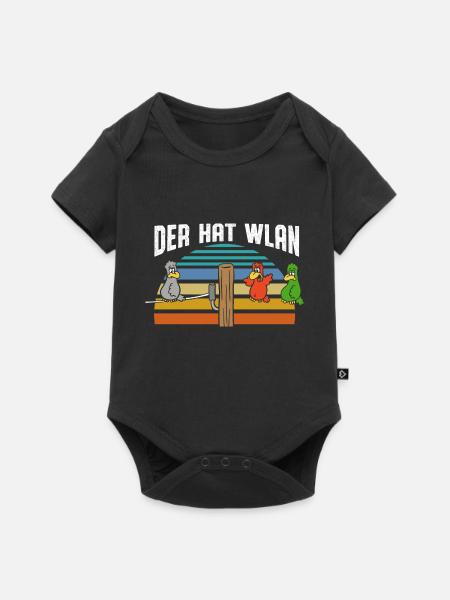 Der hat W Lan - Baby Premium Kurzarmbody - Schwarz
