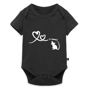 Rat with Brush Hearts Street Art - Baby Premium short-sleeve bodysuit - black - Front