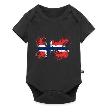 Norway Flag Norwegian Flag Blobs - Baby Premium short-sleeve bodysuit - black - Front