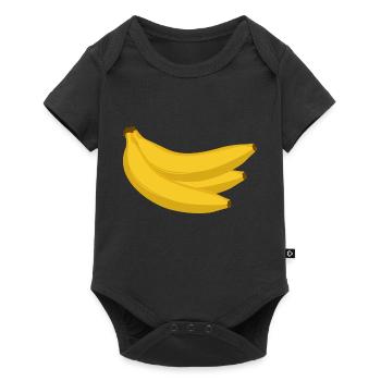 Bananen - Baby Premium Kurzarmbody - Schwarz - Vorne