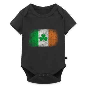 Ireland Flag Cloverleaf Vintage - Baby Premium short-sleeve bodysuit - black - Front