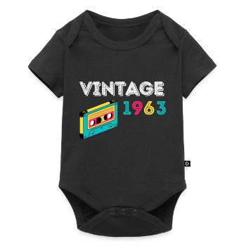 Vintage 1963 cassette 59 years old 1963 - Baby Premium short-sleeve bodysuit - black - Front