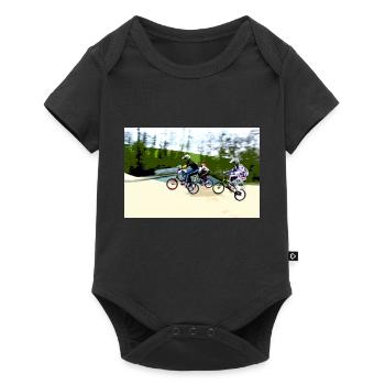 bmx - Baby Premium short-sleeve bodysuit - black - Front