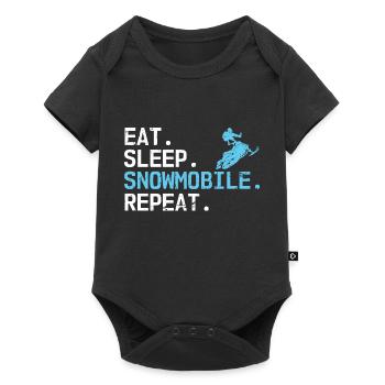 Eat Sleep Snowmobil Repeat Motor Traîneau - Body à manches courtes Premium Bébé - noir - Devant