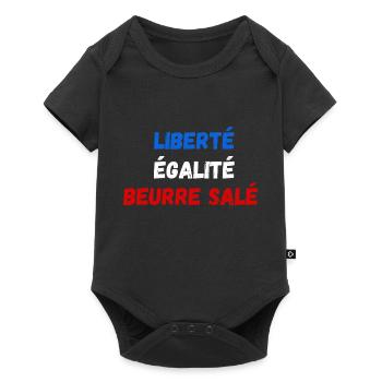 Liberté égalité beurre salé - Body à manches courtes Premium Bébé - noir - Devant