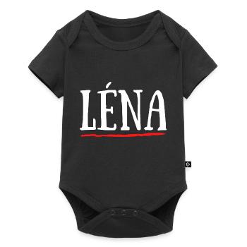 Léna Prénom Cadeau Baptême Naissance - Body à manches courtes Premium Bébé - noir - Devant