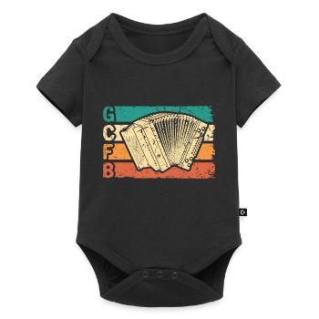Retro Steirische Harmonika GCFB, Quetschn - Baby Premium Kurzarmbody - Schwarz - Vorne