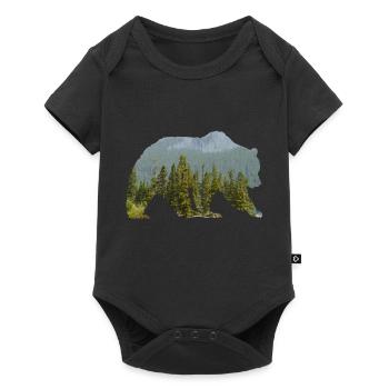 Bear in the mountainous forest Silhouette - Baby Premium short-sleeve bodysuit - black - Front
