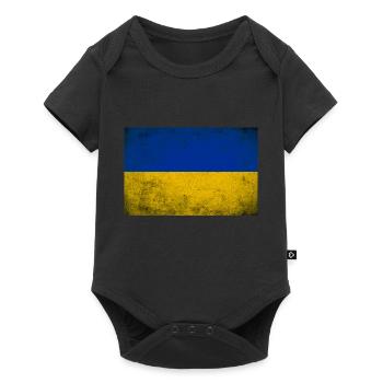 Ukraine Flag Grunge Retro Vintage - Body à manches courtes Premium Bébé - noir - Devant