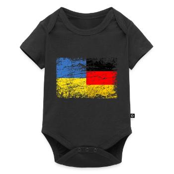 Ukraine Allemagne Drapeau Ukrainien Allemand - Body à manches courtes Premium Bébé - noir - Devant