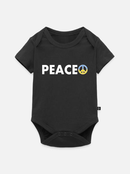 peace - Baby Premium Kurzarmbody - Schwarz
