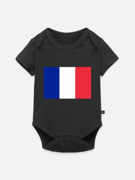 Drapeau français / French flag - Body à manches courtes Premium Bébé - noir