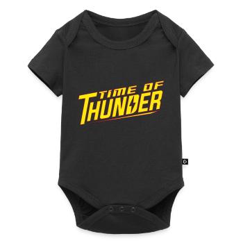 YELLOW POWER - Baby Premium Kurzarmbody - Schwarz - Vorne