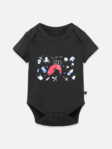 Kunststoffstopp - Baby Premium Kurzarmbody - Schwarz