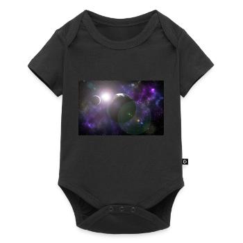 Moon and earth with sun - Baby Premium short-sleeve bodysuit - black - Front