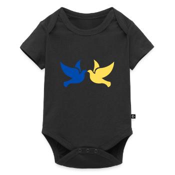 Colombes de la paix en Ukraine - Body à manches courtes Premium Bébé - noir - Devant