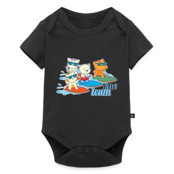 team family cat surfing bachelorette - Baby Premium short-sleeve bodysuit - black - Front