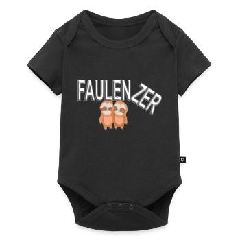 Faulenzer - Faultier - Baby Premium Kurzarmbody - Schwarz - Vorne