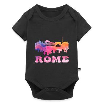 Rome Rome Italie City Skyline Splash Coloré - Body à manches courtes Premium Bébé - noir - Devant