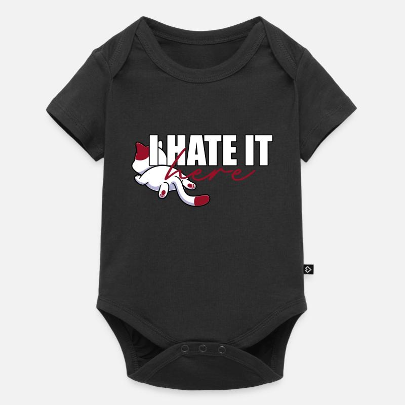 ich hasse es hier - katze - Baby Premium Kurzarmbody - Schwarz