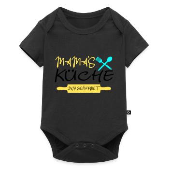 Mamas Küche 24h - Baby Premium Kurzarmbody - Schwarz - Vorne