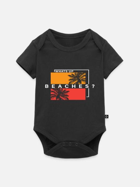 Whats up Beaches? - Baby Premium Kurzarmbody - Schwarz
