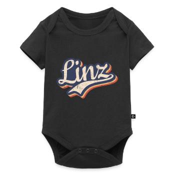 Österreich Linz Oberösterreich Vintage Typografie - Baby Premium Kurzarmbody - Schwarz - Vorne