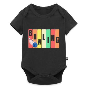 Génial Rétro Vintage Bowling T-Shirt Cadeau Cadeau - Body à manches courtes Premium Bébé - noir - Devant