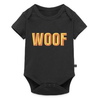 Conception de texte biseauté Woof - Body à manches courtes Premium Bébé - noir - Devant