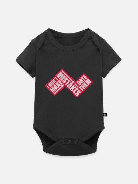 Date Mistakes Zitat Logo - Baby Premium Kurzarmbody - Schwarz