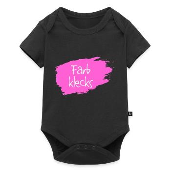 Farbklecks pink - Baby Premium Kurzarmbody - Schwarz - Vorne