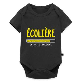 Écolière en cours de chargement humour rentrée - Body à manches courtes Premium Bébé - noir - Devant